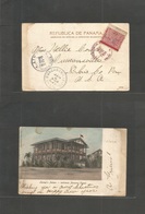 Panama. 1904 (24 Dic) Via Limon - Costa Rica. Colon, Panama - USA, Duncansville, PA (Jan 6, 1905) Fkd Ppc Ovptd Issue, T - Panama