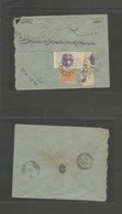 Persia. 1900 (28 Oct) Teheran - Turkey, Constantinople (19 Nov) Multifkd Envelope Tied Cd Including Ovptd Violet Seal In - Iran