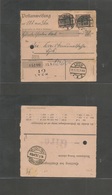 Poland. 1920 (11 May) Allestein - Postal Money Order PC, Lyck Local Usage Vert Pair Tied By 2 Lyck 11.5.20 Bridge Cnls,  - Other & Unclassified