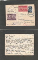 Poland. 1946 (26 Feb) Lublin - UK, Worcester. Registered 1503 L Blue Stat Card + 2 Adtls, Cds. VF. - Other & Unclassified