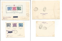 Poland. 1948 (30 Dec) Warsaw - NYC, USA (1 March) 2 Multifkd Covers On Registered Air Usage To USA Incl Min Sheet With R - Other & Unclassified