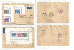 Poland. 1949 (10 Jan) Lodz - USA, NYC (14 Jan) 2 Registered Fkd Envelope Incl Min Sheet Roosevelt. Airmail. Fine Pair. - Sonstige & Ohne Zuordnung