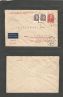 Poland. 1952 (25 Nov) Krakow - Sweden, Uridehamn. 45gr Red Air Stat Env + 2 Adtls, Cds. Fine Used! - Andere & Zonder Classificatie