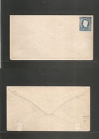 Portugal - Stationery. C. 1866-7. Fita Curva. Essay Of 120 Reis Blue Stationary Envelope, Paper With Lines At 40º + King - Other & Unclassified