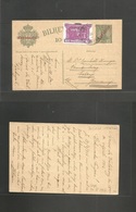 Portugal - Stationery. 1912 (18 Ago) Arcos De Valdevez - Germany, Frankemberg. 10r Green Ovptd Republica Stat Card + 10c - Other & Unclassified