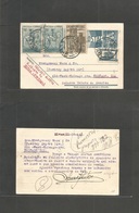 Portugal - Stationery. 1941 (11 Oct) Elvas - USA, Chicago, Ill. 25c Blue Stat Card + 3 Adtls Comm. Issue. D. Joao I, Tie - Other & Unclassified