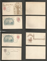 Portugal-Angola. 1898 (16 June) Africa Issue Stationary Cards. 4 Diff, Pre Cancelled Sto Antonio De Zaire / Amborg (Spec - Otros & Sin Clasificación