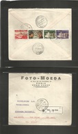 Portugal-Cabo Verde. 1954 (18 Jan) Praia - Germany, Braunschweig (26 Jan) Registered Reverse Multifkd Envelope. R-tied L - Andere & Zonder Classificatie
