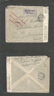 Portugal-India. 1918 (January) Isento De Franquia Green Cachet + P. India + Lisbon POW Censor Cachet + Port India Lilac  - Other & Unclassified
