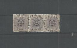 Macau. 1884-5. 80rs / 100rs Lilac, Perf 12 1/2. Horizontal STRIP OF THREE, Cancelled "MACAO / Jan 7 / 88" Well Centered  - Otros & Sin Clasificación