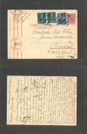 Romania. 1941 (29 Jan) Calimanesti - Krakau, Poland. 50l Red Stat Card + 3 Adtls, Nazi Censor. Very Scarce Destination.  - Other & Unclassified