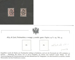 Russia. 1875. 18 June 2 Kop Used. Two Diff Papers Incl Vertically Laid. Fine Pair. - Other & Unclassified