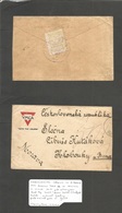 Russia. 1919. Czech Legion In SIBERIA. America YMCA Cover Reverse Yellow Green Label Fkd + Tied Posta Militare, Addresse - Andere & Zonder Classificatie