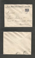 Russian Levant. 1914 (15 Apr) Metelin - Constantinople (17 April) Comercial Envelope Fkd 10k Blue Ovptd Issue, Cds. Fine - Other & Unclassified