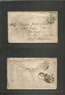 South Africa. 1893 (2 Oct) CGH, Kimberley - USA, NJ, Camden (Nov 1) Fkd Env + Full Contains. Arrival Reverse. - Other & Unclassified