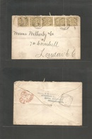 South Africa. 1894 (7 Apr) ZAR. Joburg - London, UK (30 Apr) Via Cape (Apr 19) 10d Rate Multifkd Envelope Tied Cds. - Other & Unclassified