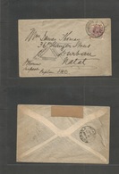 South Africa. 1901 (13 Jan) Joburg - Natal (16 Jan) Local Fkd + Censored Envelope. VF. - Autres & Non Classés