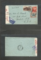 South Africa. 1942 (12 Sept) Sabie - USA, Peekskill, NY. Air Multifkd + Censored Env With Contains. Fine. Gold Mine Rela - Sonstige & Ohne Zuordnung