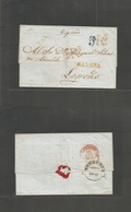 Cuba. 1851 (Abr 19) Mexico, Veracruz - Habana - España, Logroño (31 Julio) Carta Con Desinfección Y Cargo 5 Rs En Cuba ( - Other & Unclassified