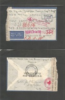 Sudan. 1944 (10 Oct) POW. Roma - Switzerland - Khartoum. Air Multicensored Red Cross Envelope. Middle East Censor Label  - Sudan (1954-...)