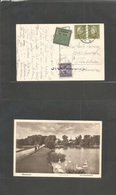 Sweden. 1932 (13 Aug) Germany - Stralsund - Stockholm. Fkd Ppc + Taxed + Swedish P.due + Tax Label, Tied Stline. Lilac C - Sonstige & Ohne Zuordnung