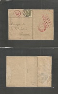 Switzerland - Xx. 1943 (2 Apr) Geneve - Thonon, Italy. Complete Wrapper Fkd 3c, Cds + Various Italian Censors. Shows Wel - Autres & Non Classés