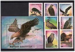 Kyrgyzstan.1995 Birds. 7v+S/S. 10,50,100,140,150,200,300, +600 Michel # 74-80 +BL 11 - Kirgisistan