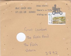 Australia 2018 Convict Past - Van Diemen's Land Self-adhesive On Domestic Letter - Stay Alert! - Cartas & Documentos