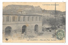 CHAMPEIX  (cpa 63)  Place De La Tour Lacroux  ## RARE ##   -  L 1 - Otros Municipios