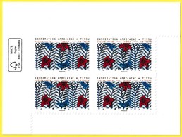 Bloc De 4 Timbres-poste Neufs** - Inspiration Africaine Tissu Adhésifs Entreprises - France 2019 - Unused Stamps