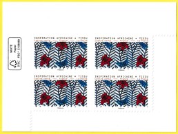 Bloc De 4 Timbres-poste Neufs** - Inspiration Africaine Tissu Adhésifs Entreprises - France 2019 - Ungebraucht