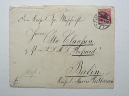 1896 , 10 Pfg. Adler Auf Brief An SMS Bussard In Samoa , Aus Kiel   , Sehr Selten - Samoa