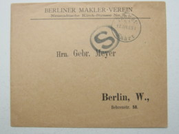 PRIVATE STADTPOST ,  Berlin , 1888 , Portofreier Brief Mit Stempel  S - Postes Privées & Locales