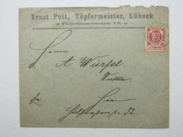 PRIVATE STADTPOST ,  Lübeck  , 1887 ,  Brief Mit 3 Pfg. Marke - Private & Local Mails