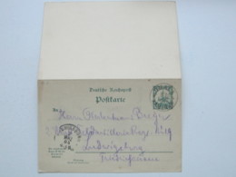 KAMERUN , 5/5 Pfg. Doppel Ganzsache  Mit Stempel  DUALA 1906, Mit Text - Kamerun