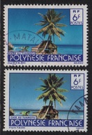 Polynesie - N°137 - Case De Tuamotu - Variete 2 Nuances De Bleu  - Obliteres - Usati