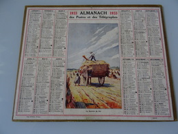 Almanach Des Postes De 1933 La Rentrée Du Blé - Grand Format : 1921-40