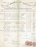 M-Facture Journal De Huy - Obli Huy (Nord) Le 14-Avril-1904 Par Burdinne Vers Héron Sur 58x3 - 1800 – 1899