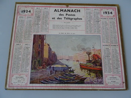 Almanach Des Postes De 1934  Le Port De Sète  ( Le Soir ) - Grand Format : 1921-40