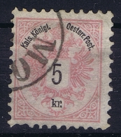 Austria Mi 10 B Obl./Gestempelt/used Perfo 10  5 Kronen - Oblitérés