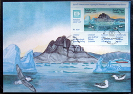 Greenland 1987     MiNr.169-71  Block 1    CARDS Frimærker I Forum 16-10-1987  ( Lot 6631) - Briefe U. Dokumente
