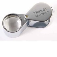 Precision Magnifier Chrome-plated (3 Lens System), 10x Magnification - Stamp Tongs, Magnifiers And Microscopes