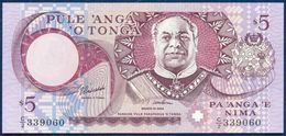 TONGA 5 PA'ANGA PAANGA P-33c SIGN: Prince Ulukalala & S. 'Utoikamanu 1995 UNC - Tonga