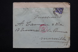 MALTE - Enveloppe Pour Marseille Avec Contrôle Postal - L 21719 - Malte