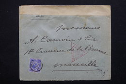 MALTE - Enveloppe Pour Marseille Avec Contrôle Postal - L 21722 - Malte