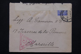 MALTE - Enveloppe Pour Marseille Avec Contrôle Postal En 1916 - L 21737 - Malte