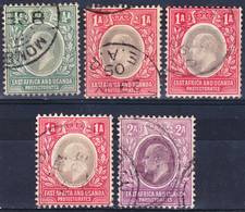 British East Africa And Uganda 1904 Wmk Mult. Crown CA Mi/SG 17-19 Used O, I Sell My Collection! - Protectorados De África Oriental Y Uganda