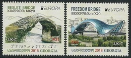 GEORGIA/ GEORGIEN  -EUROPA 2018 - "PUENTES.- BRIDGES - BRÜCKEN - PONTS" - SERIE De 2 V. - 2018