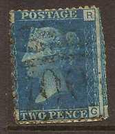 GB 1858 2d Blue Plate 14 QV SG 47 U #ARP351 - Used Stamps