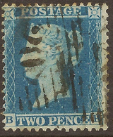 GB 1854 2d Blue P14 QV SG 23 U #ARP346 - Oblitérés